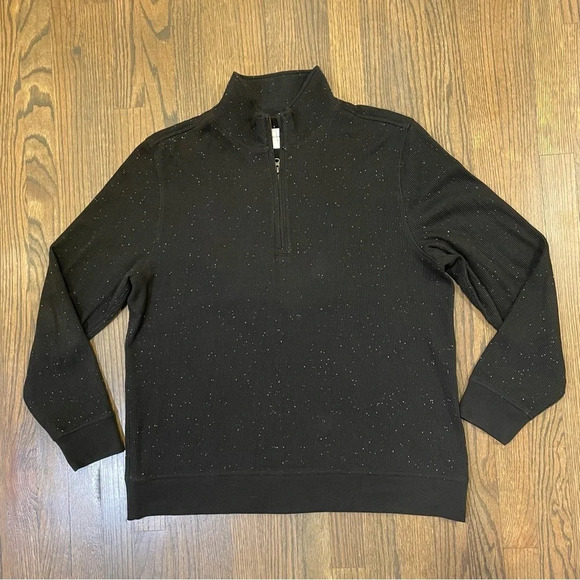 NWOT Billy Reid Mens Long Sleeve Donegal Half Zip Pullover Sweater Charcoal XL - Picture 3 of 9